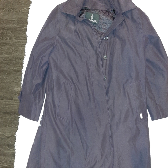 LONDON FOG Purple coat with removable hood - Picture 3 of 13